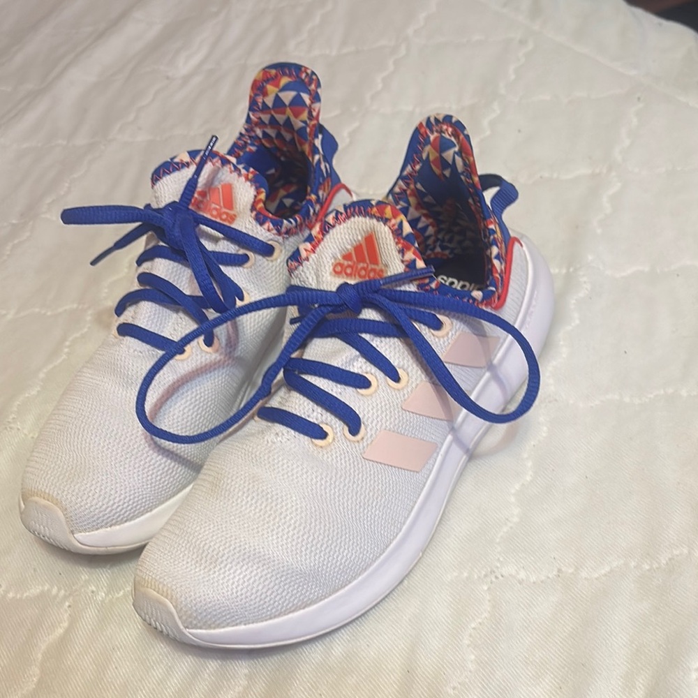 Adidas White and Blue Sneakers with Modern Design